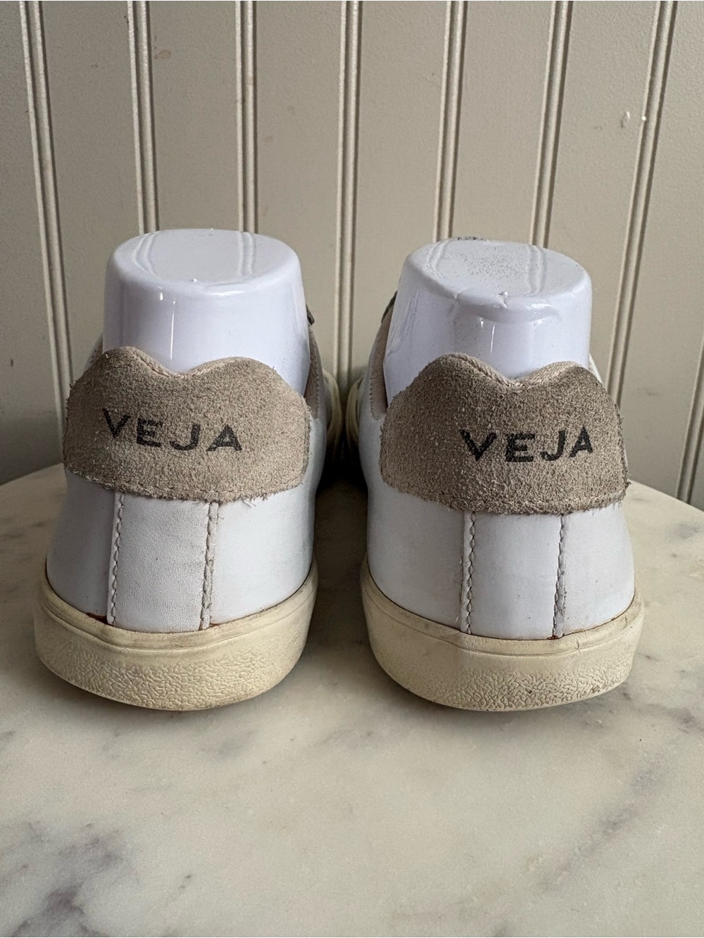 Veja Leather Recife Three Strap Velcro Sneakers Women’s 6 White Designer Luxury - Picture 8 of 11